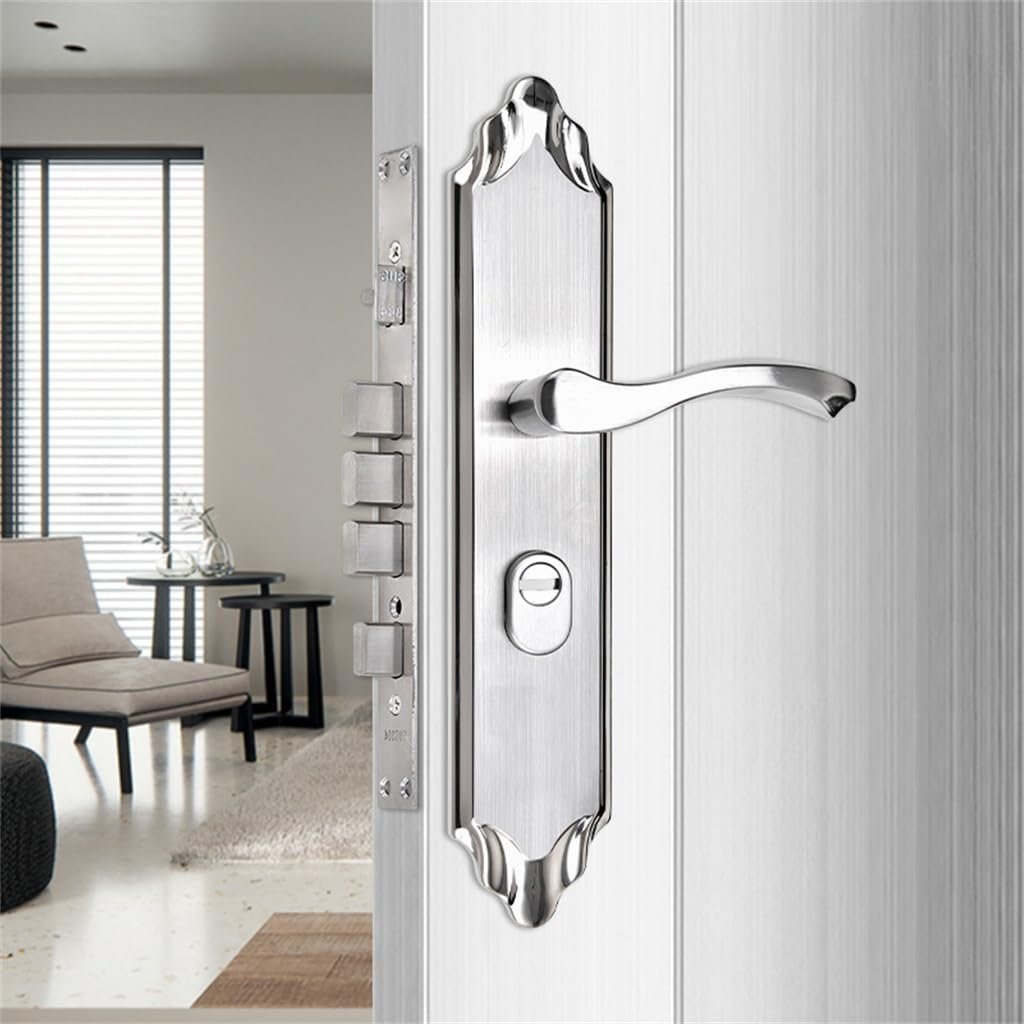 Cerradura de puerta interior Panel antirrobo Palanca de acero inoxidable Manija de puerta doble Lockset