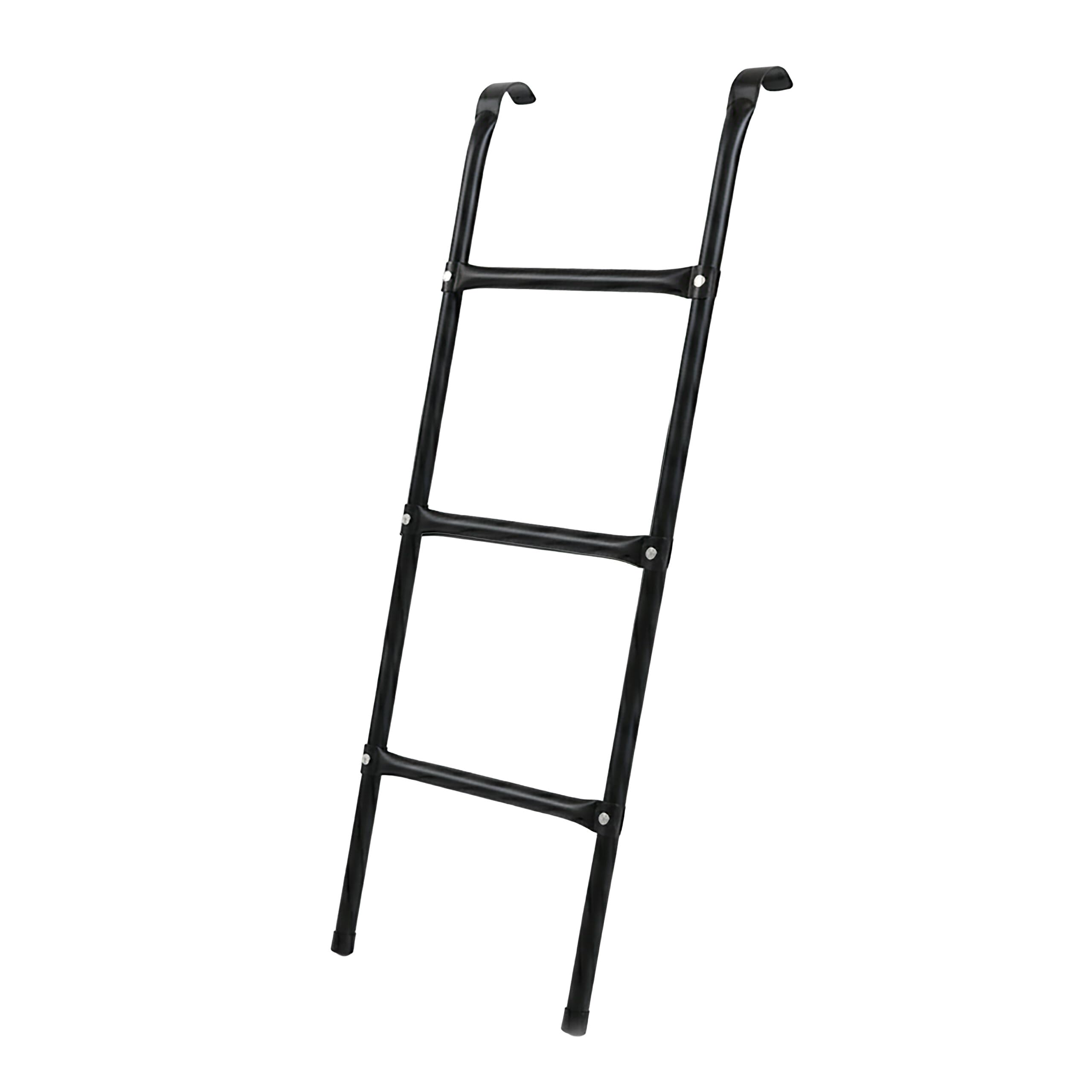 Relaxdays Scala per Trampolino, HxB: 96 x 38 cm, da agganciare, 3 gradini, Universale, Acciaio, Nera