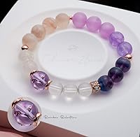 Vista 219 de Precious Gemstone Natural Crystal Healing Bracelet, Rutilated Quartz, Moonstone, Quartz Handmade Original Design Bracelet