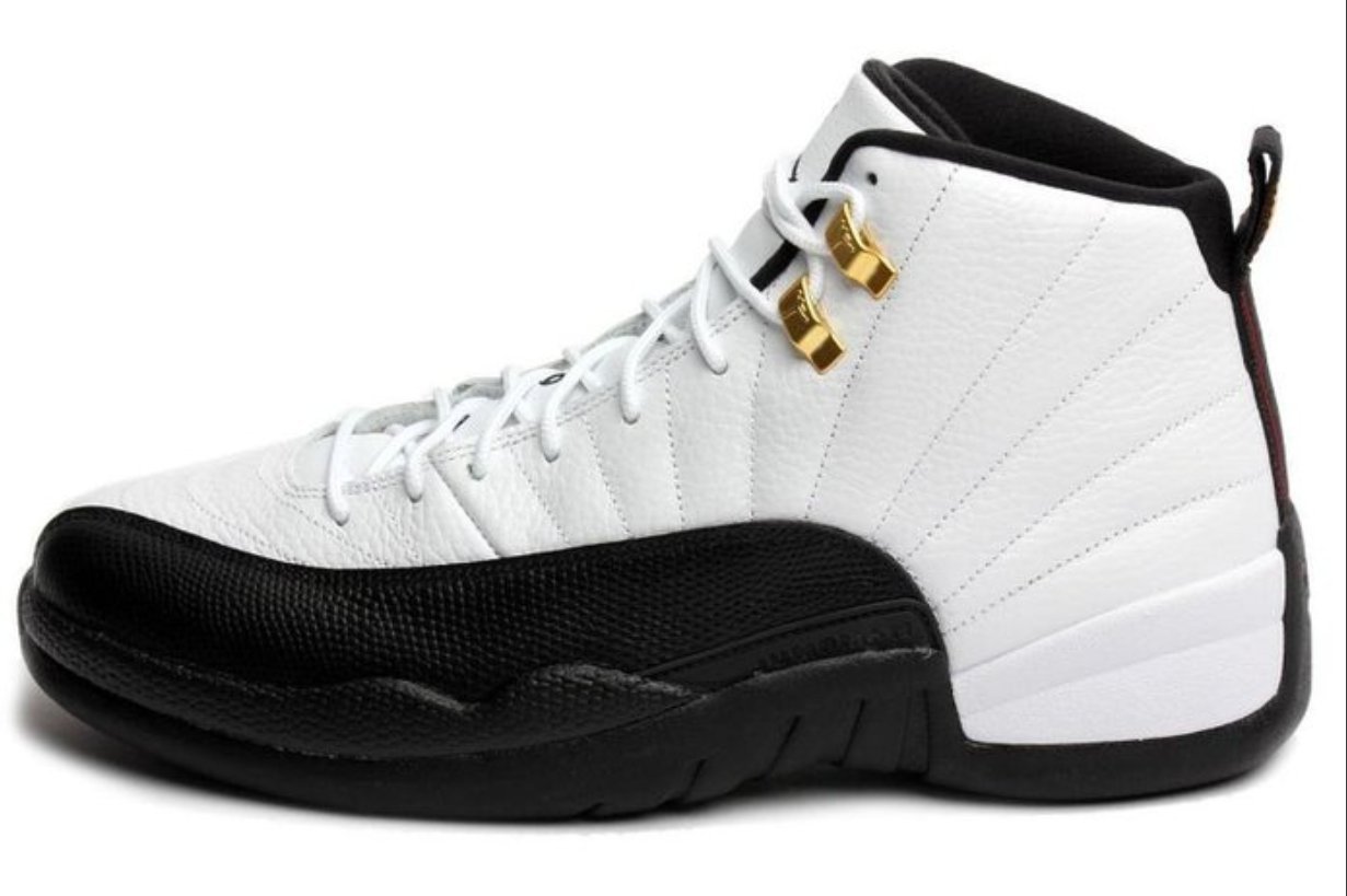 Men\'s Black & Yellow Basketball Shoes Sneakers -Jordan 12 Retro Black Taxi Catchin main image 4