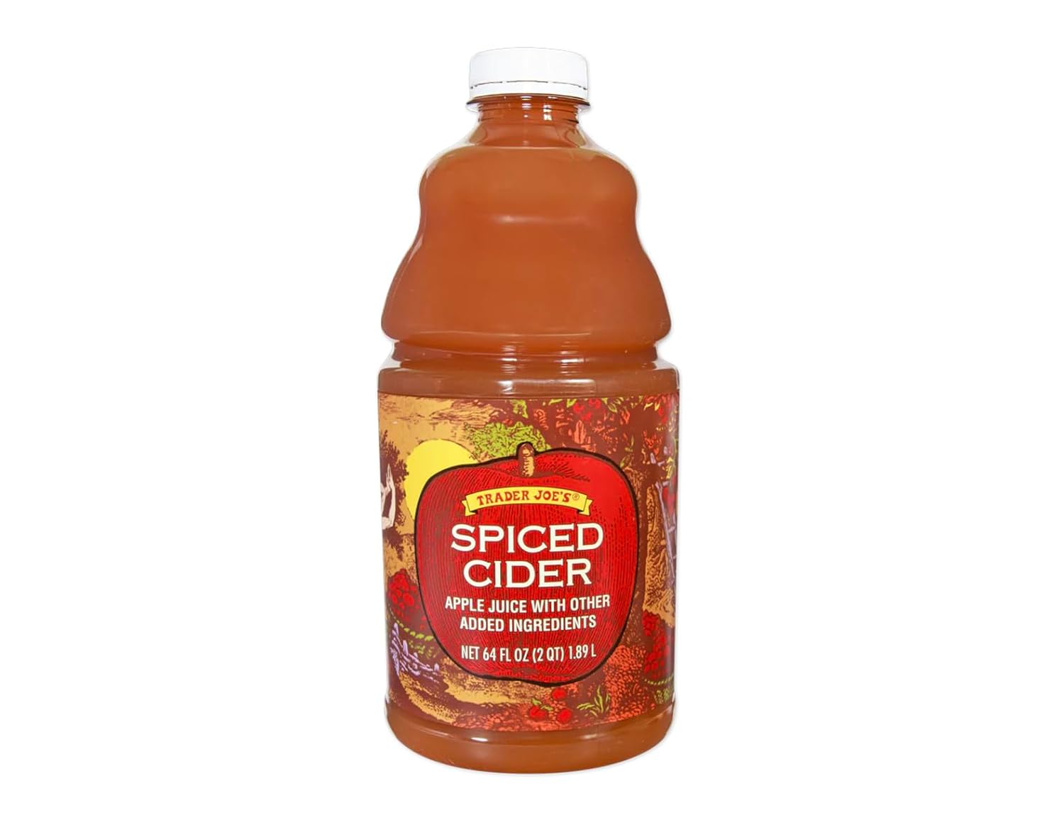 TJ Spiced Apple Cider, 64 fl oz (2 Quart) – Warm Cinnamon & Clove Apple Juice Drink, Ready to Serve Hot or Cold, Seasonal Fall & Holiday Beverage