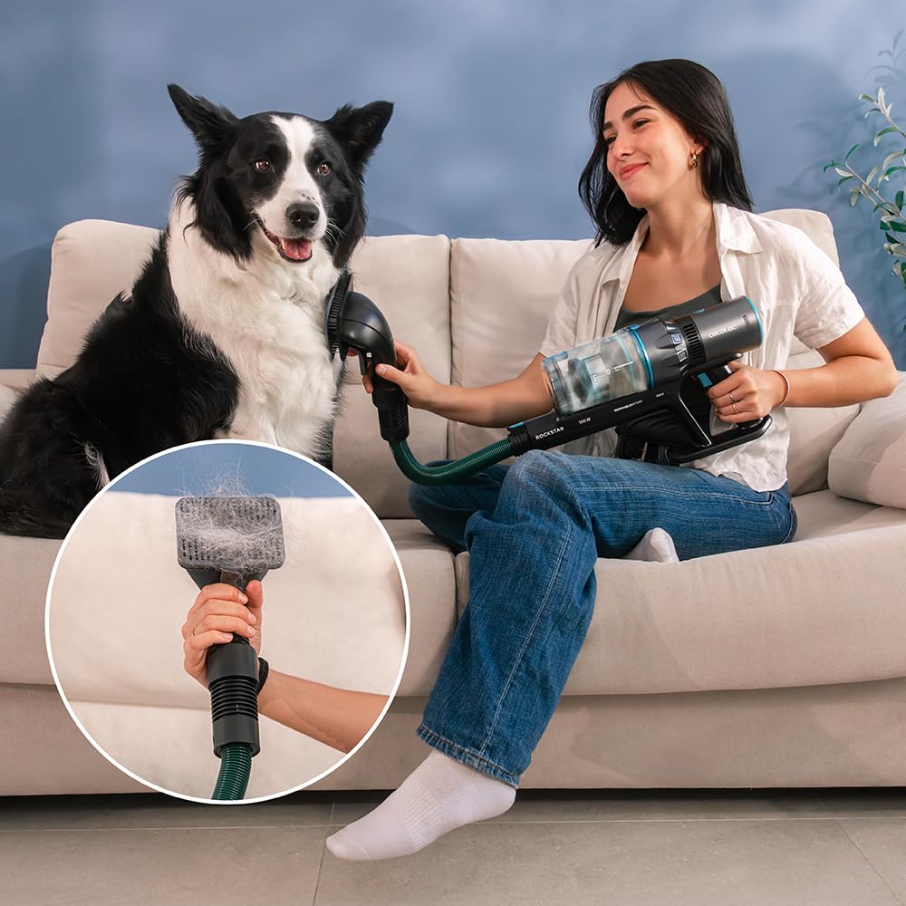 Cecotec Aspiradora Escoba sin Cable Conga Rockstar 3500 Storm Pet Flex. 500W, 150AW, Autonomía 70mins en Modo Eco, Cepillo Antienredos, Tubo Flexible, Cepillo Animales, Accesorios Muebles y Esquinas