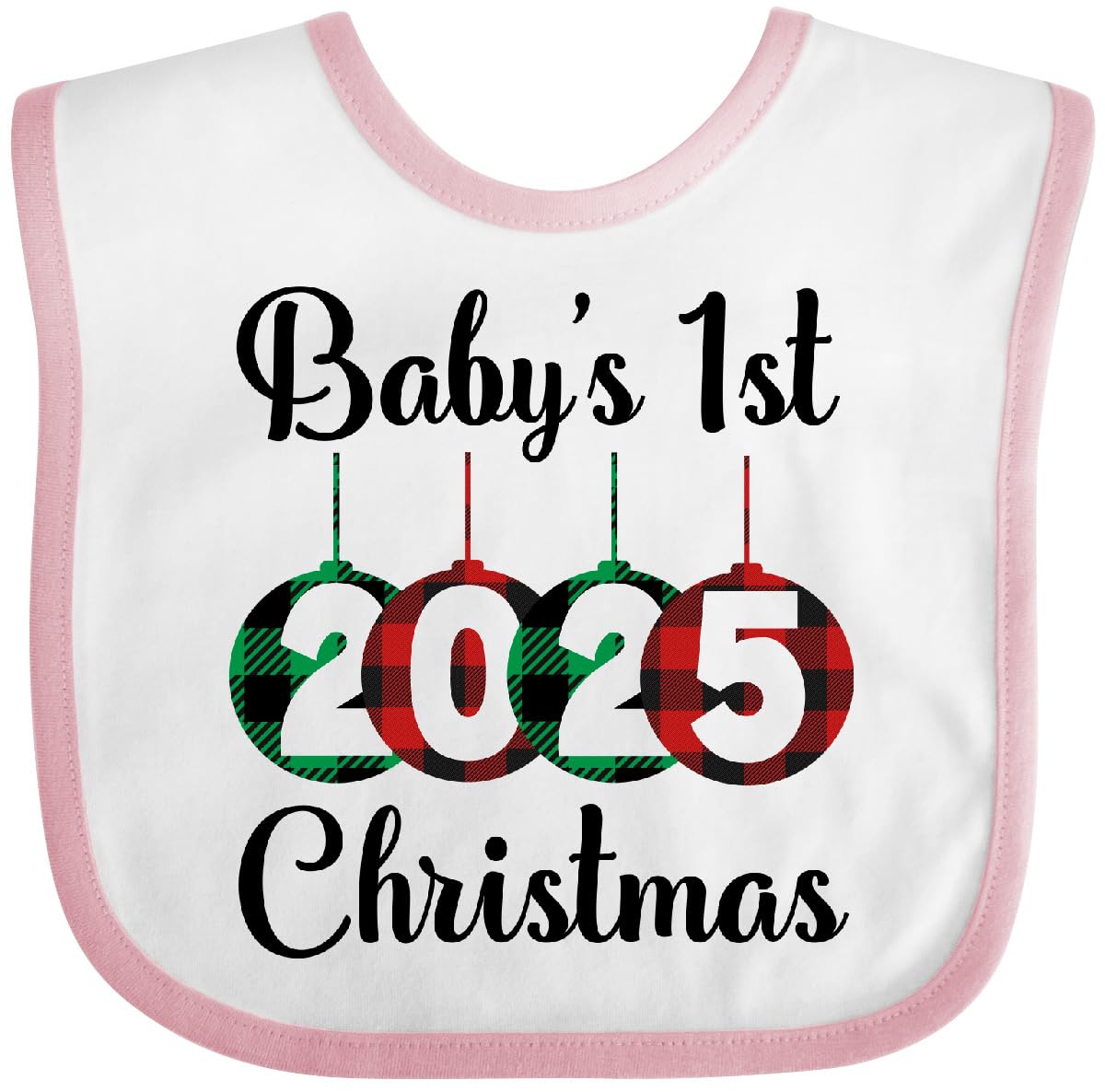 inktastic Babys 1st Christmas 2025 Baby Bib
