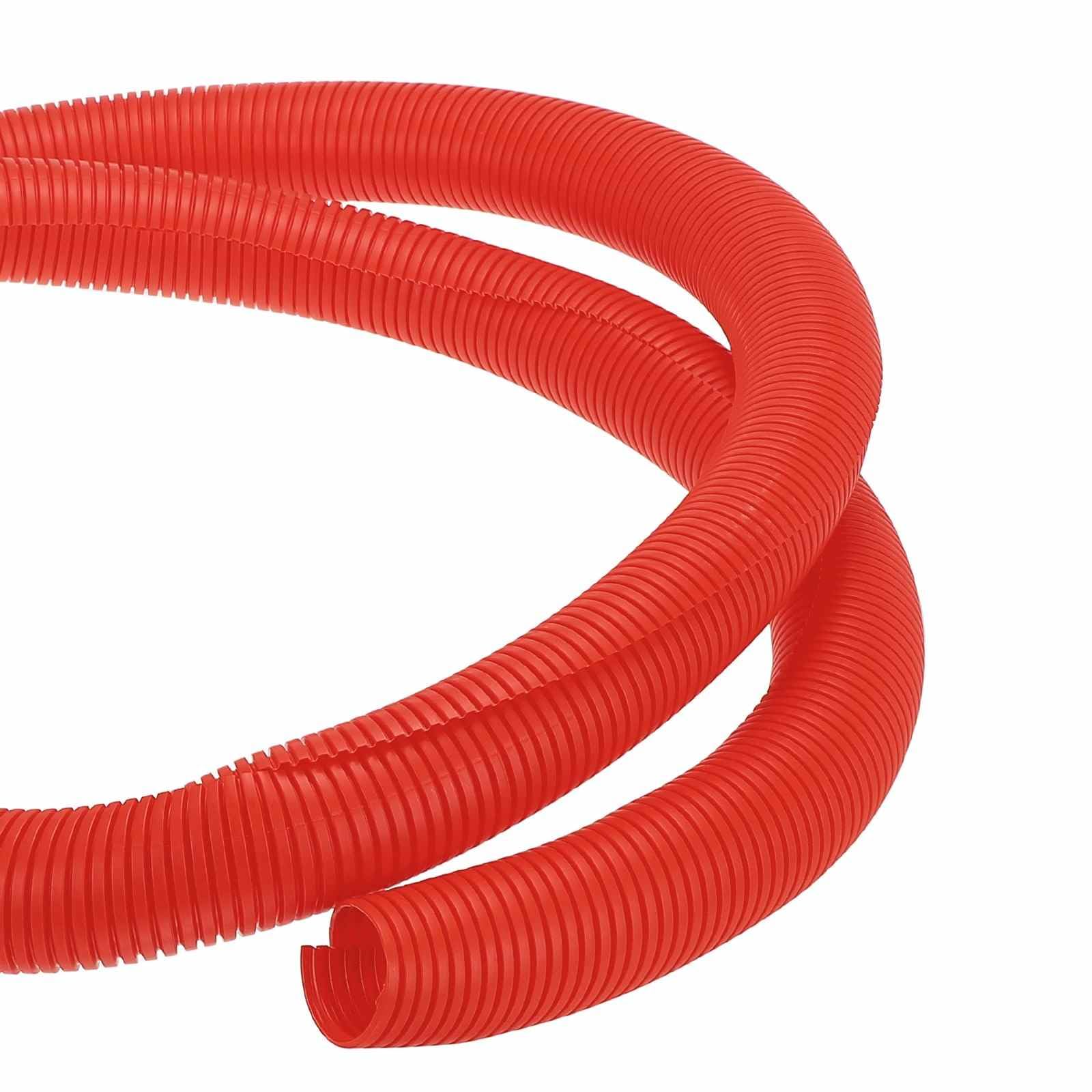 DMiotech 10ft Wire Loom Split Tubing 2 Inch, Cord Protectors from Pet Flexible Conduit Cable Management for Office Home Garden, Red