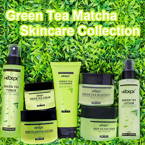Hebepe Green Tea Matcha Facial Detox Clay Mask With Mineral Oil, Wash Off Until Dry, Deep Cleaning, Hydrating, Detoxing, Healing, And Relaxing, Pore, And Blackhead Mask #TOP3