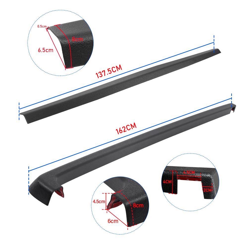 Kit Protezione 3 Pezzi per Toyota Hilux 2016-2020 (Active Lounge) e 2021-2026 (Active) Doppia Cabina, Copribordo Portellone e Rotaie Laterali LLDPE Heavy Duty - Nero Opaco (Solo per Cassone Aperto)