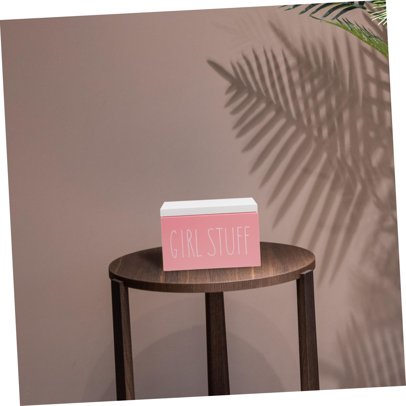 IMIKEYA Scatola organizer in legno per prodotti femminili con coperchio piccolo per il bagno supporto per impacchi e oggetti igienici organizzatore da scrivania