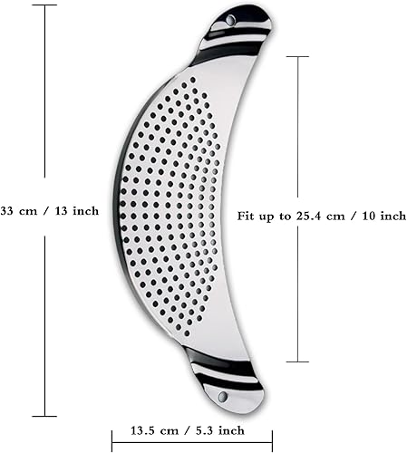 Miniatura 9 de Colador de acero inoxidable, 2 unidades, colador de pasta, colador de alimentos de metal para fideos, frutas, verduras, adecuado para macetas o