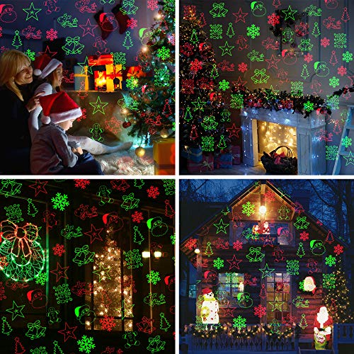Christmas Laser Projector Lights, 8 Patterns Led Projection Lights With Remote, Landscape Projector Spotlights, Red And Green Star Show, Decoration For Outdoor And Indoor, Christmas, Holiday #TOP4