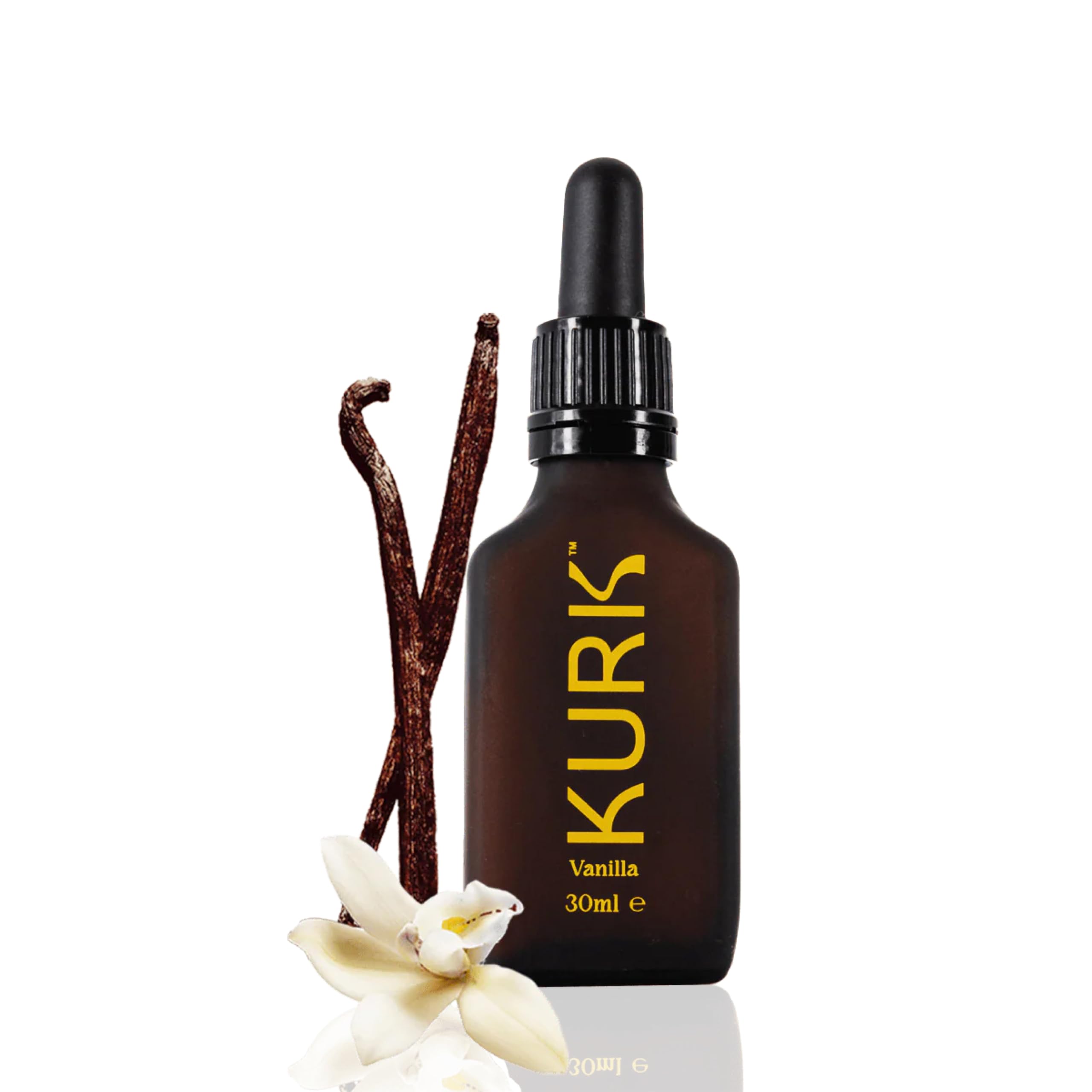 Kurk Suplemento líquido de cúrcuma com curcumina sabor baunilha, 30 mL