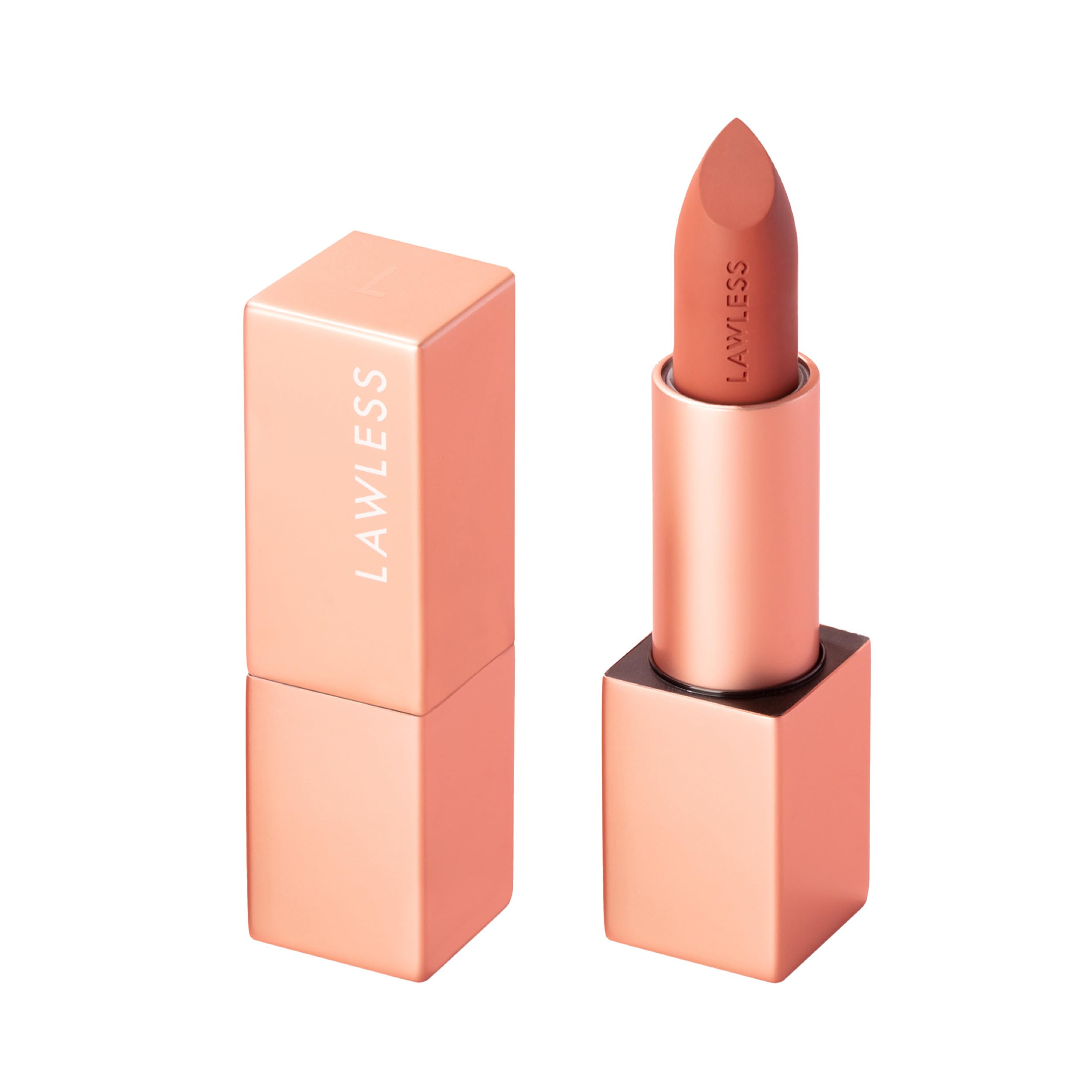 Lawless Forget the Filler Lip-Plumping Line-Smoothing Satin Cream Lipstick, Cookie, Red, 0.1 Ounce