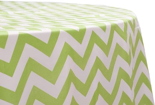 Mantel redondo Chevron de 53.9 in (verde y blanco)