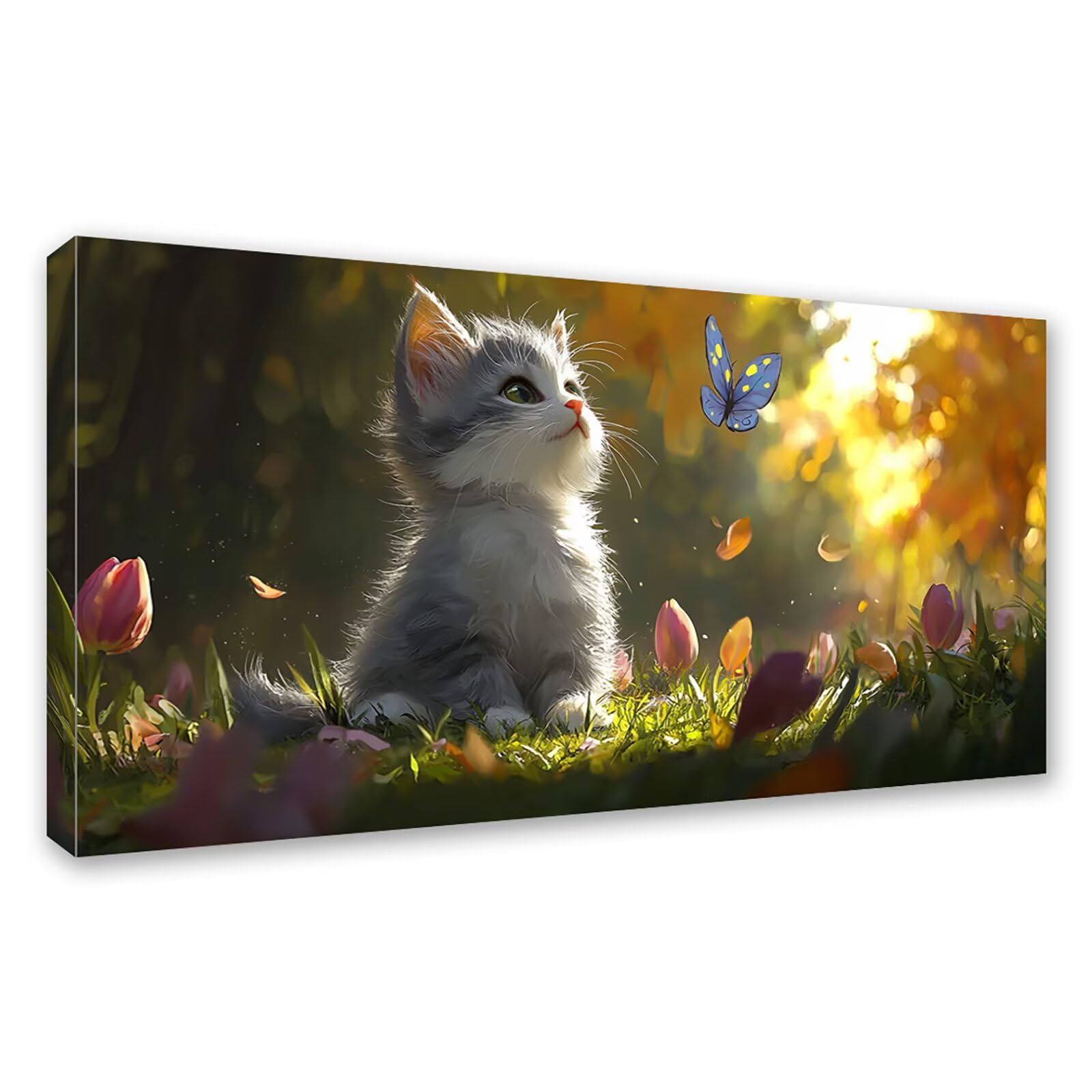 Diamond Painting Adultos Gato Pintura Diamante, Mariposa Diamond Painting 5D Completo, DIY Cuadrado Bordado Punto de Cruz Cuadros de Diamantes Kit para Decoracion Hogar, Regalo Mujer 200x100cm 0J-846