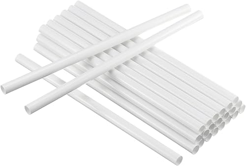 24 varillas de plástico blancas para tartas para construcción y apilamiento de pasteles escalonados (0.4 pulgadas de diámetro 12 pulgadas de