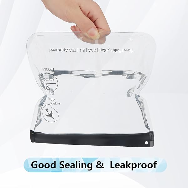 4PC Airport Security Liquids Bags 20X20 cm Clear TSA Approved Security Toiletry Bag Approved Hand Luggage Regulations Waterproof Liquids Wash Bags Travel Accessorie Holiday Essentials for Women/Men - 3