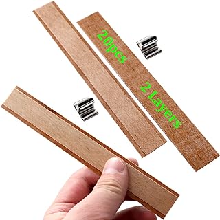 20PCS Lenisc Double Layered Wood Wicks with Metal Base Clips for Candle Making Craft Natural 2 Layers Wooden Candle Wicks for DIY Soy Wax Candles Cores 5.9inch/15cm Height (0.87inch/2.2cm Width)