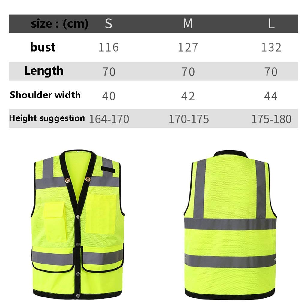 Chaleco de Seguridad para Hombres, Chaleco de Seguridad Reflectante Ligero y Transpirable por la Noche Ropa de Trabajo Chaleco de Seguridad de Alta Visibilidad 2 Piezas (Rojo Fluorescente, M)