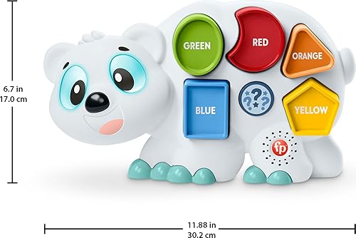 Miniatura 5 de Fisher-Price Juguete de aprendizaje para niños pequeños Linkimals Puzzlin' Shapes Oso polar con luces y música para niños a partir de 18 meses,
