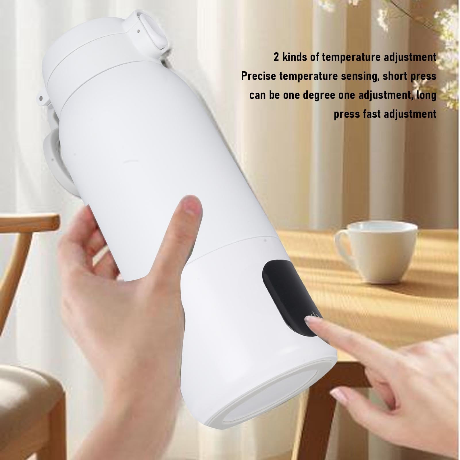 LICAEVEY Bouilloire électrique Portable, Chauffe-eau de Voyage sans Fil 500 Ml avec Chauffage Rapide 100 W, Bouilloire USB en Acier Inoxydable 316 pour café, thé, Lait, Contrôle Précis de la