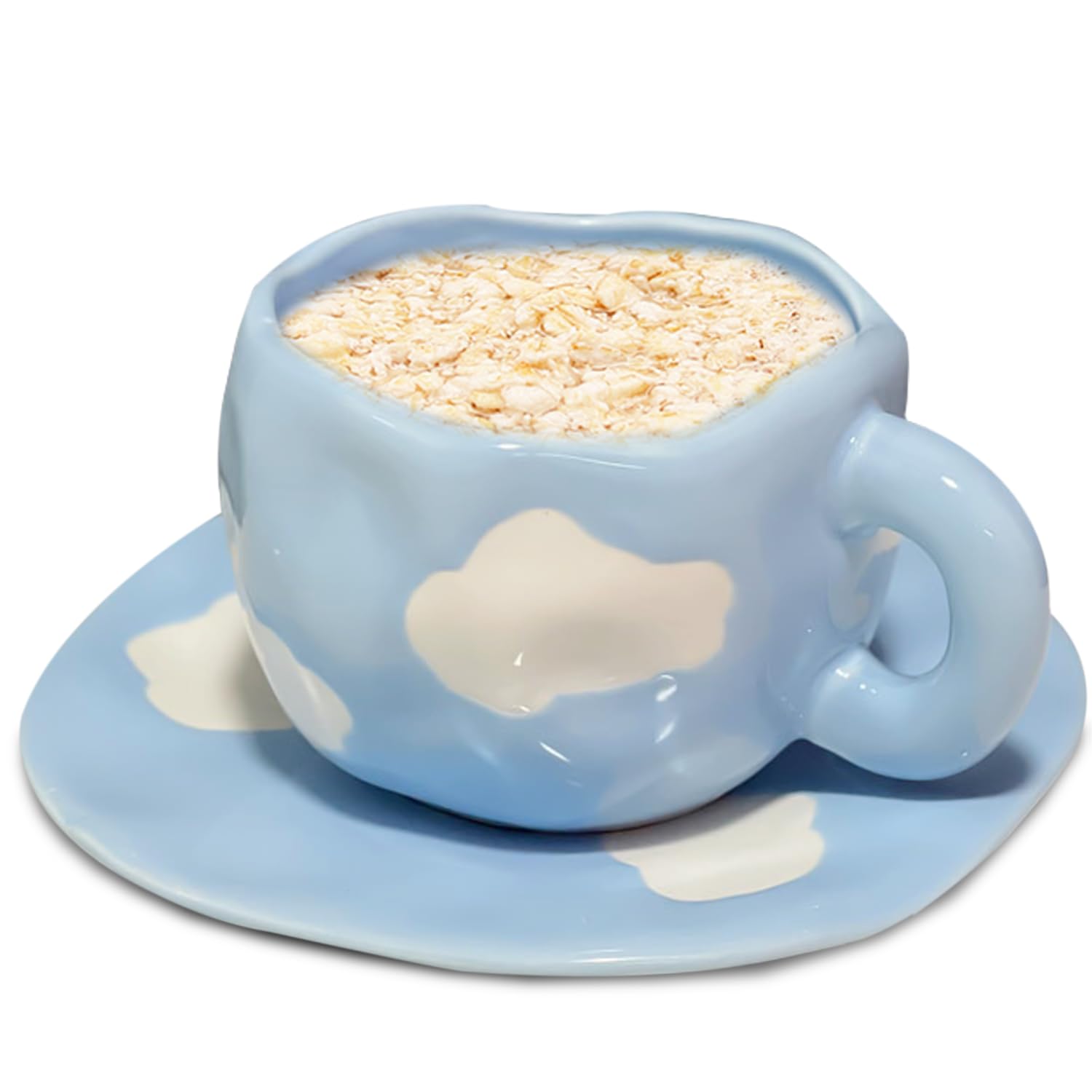 Tazze in Ceramica Irregolari con Piattino: Tazze da Caffè Nuvola Dipinte a Mano da 250 ml Regali creativi per Ragazze Fidanzate Amanti della Madre