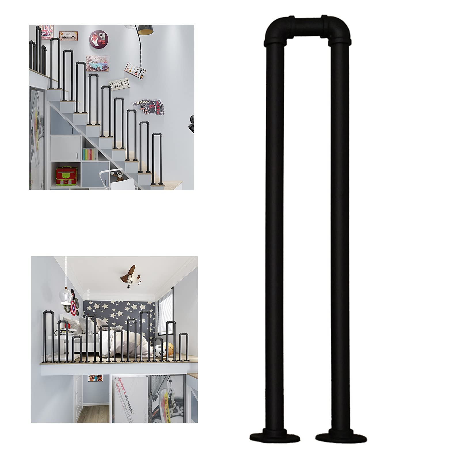 Rampe d'escalier de transition en U à 1 marche pour intérieur et extérieur