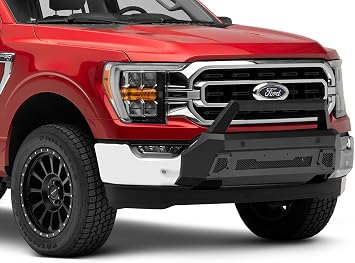 Barricade HD Stubby Front Bumper with Over-Rider Bar Compatible with 2021-2023 F-150 Excluding Raptor| Heavy Duty Rugged Steel Full Width Front Bumper Replacement | Textured Black Powder Coat Finish