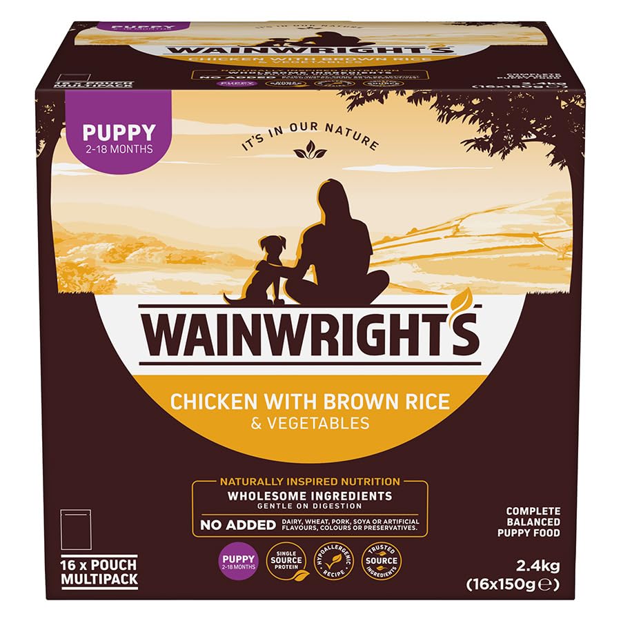New Puppy Chicken with Brown Rice and Vegetables (PACK OF16X150g) (16x150g pouchs Puppy Chicken with Brown Rice and Vegetables)