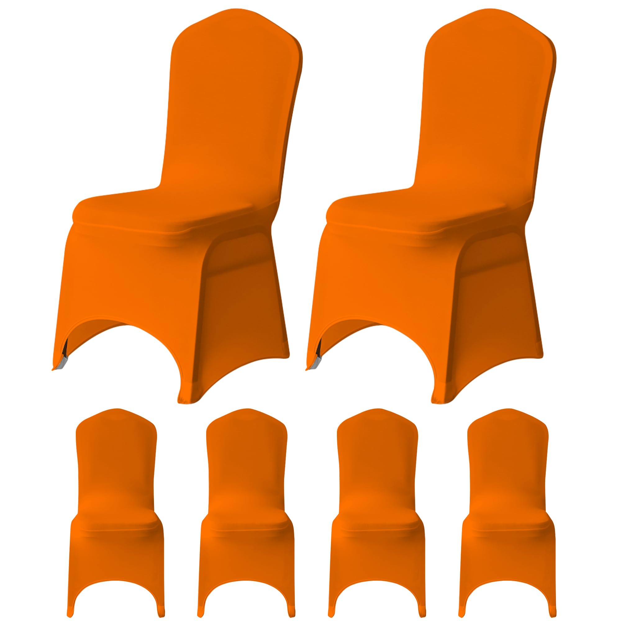 WedDecor Wedding Chair Covers Dining Chair Slipcover, Orange, 10pcs — image 1