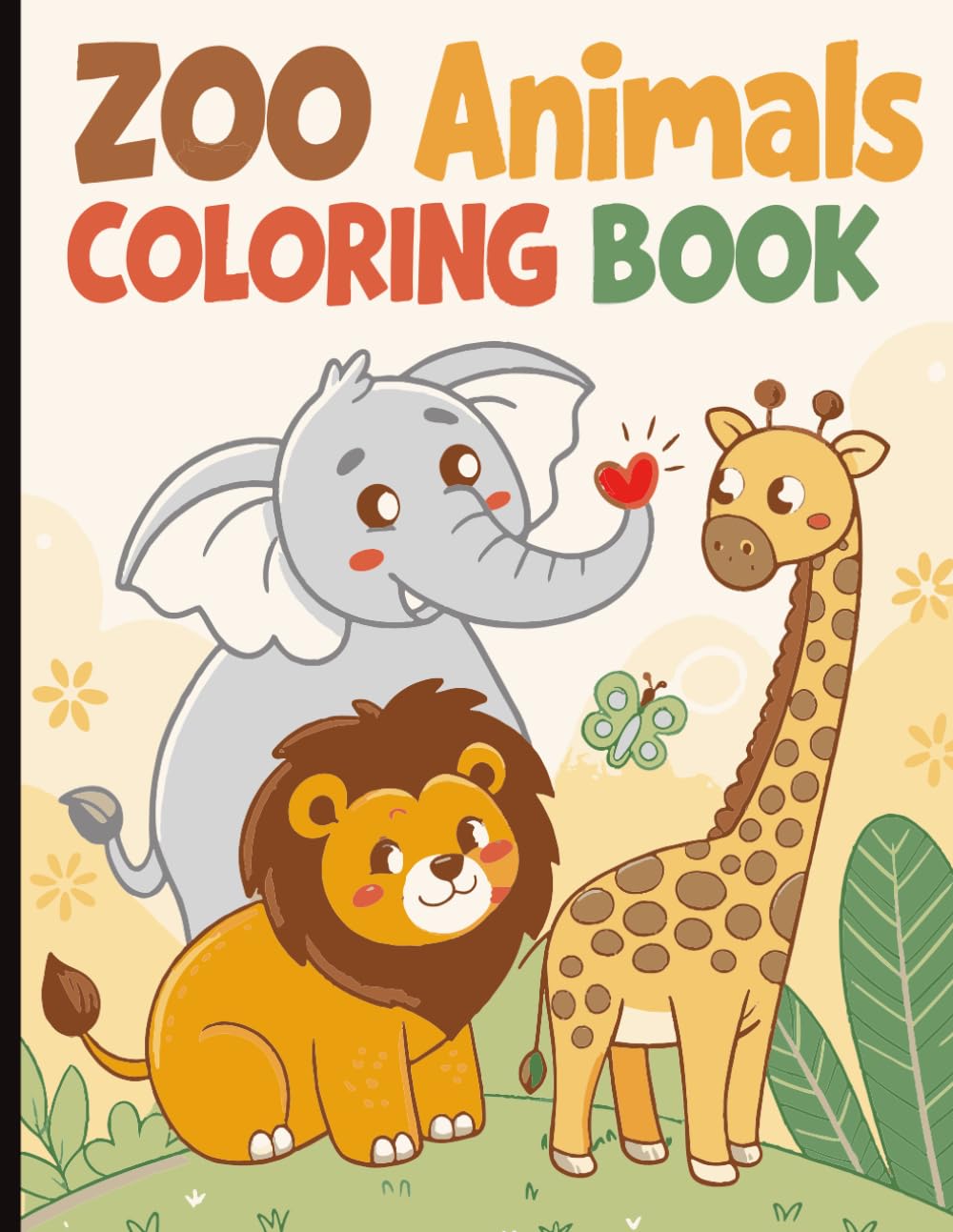 Zoo Animals Coloring Book: Fun and Easy Animal Coloring Pages for Kids and Animal Lovers