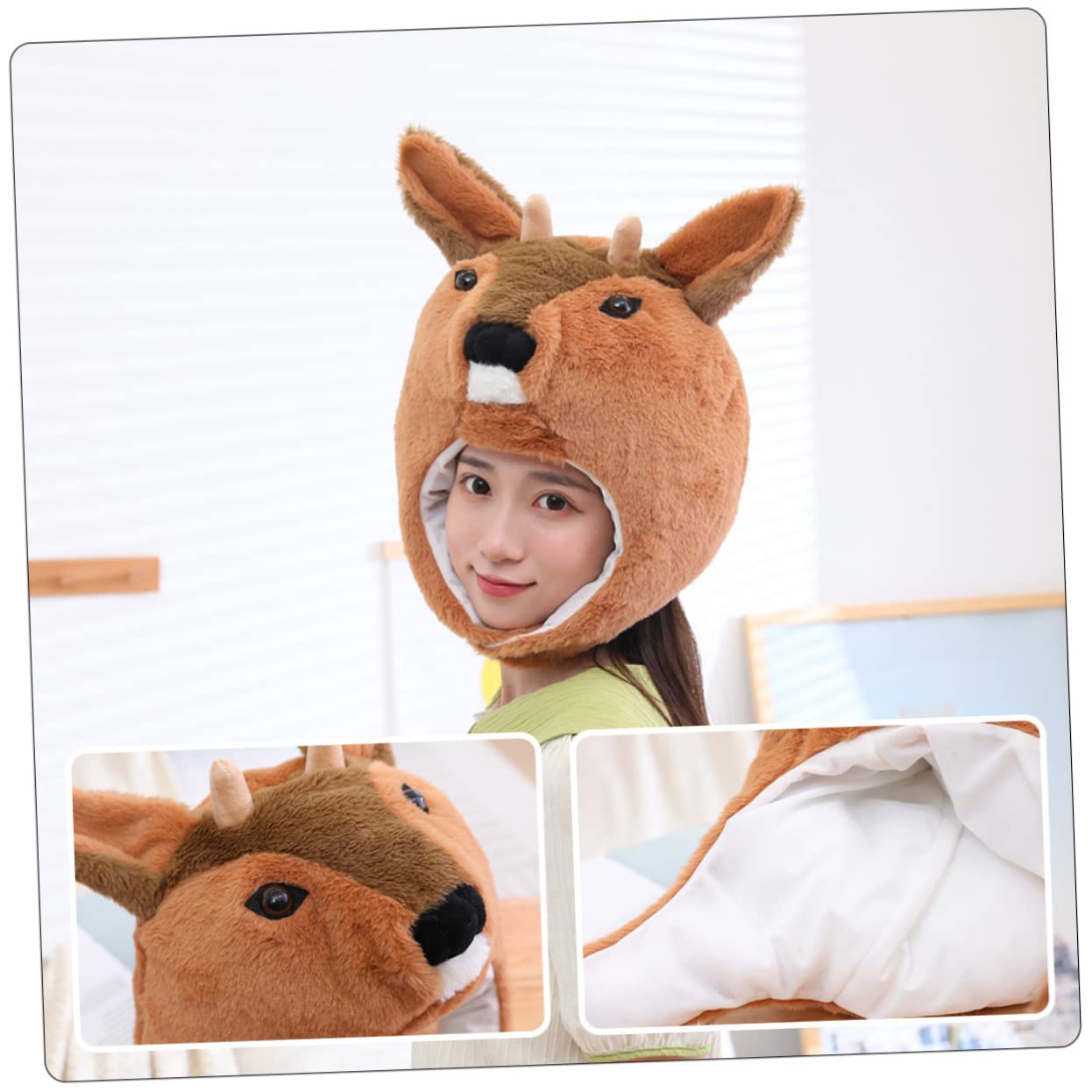 Toyvian 2pezzi Cappello Plush Forma Di Cervo Roe Per Adulti Accessorio Divertente Per Costumi e Feste Per Foto e Celebrazioni Con Amici e Famiglia
