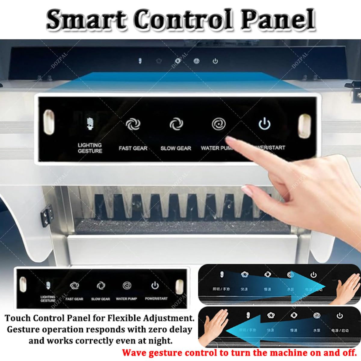 Cabina di verniciatura ad aerografo con Cortina d'Acqua,3 luci a LED,Pannello di Controllo Intelligente e Pompa dell'Acqua Automatica con Flusso di 2200 l/h per modellismo Artistico Fai-da-Te
