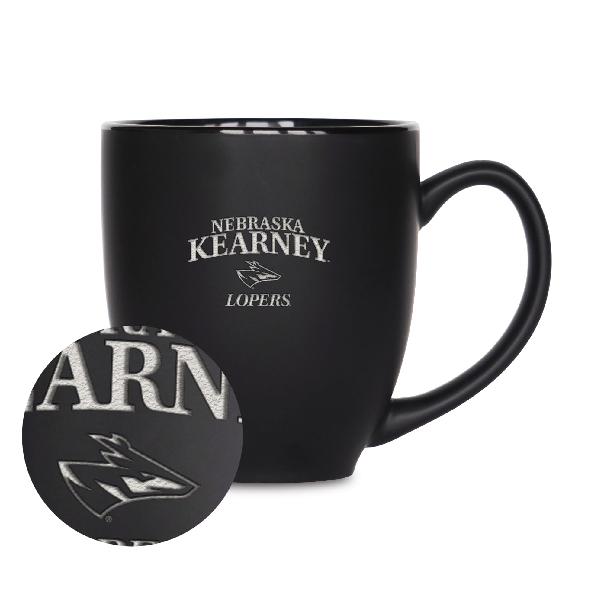 Mug en céramique gravé laser Nebraska-Kearney Lopers tasse noire mate premium 445ml