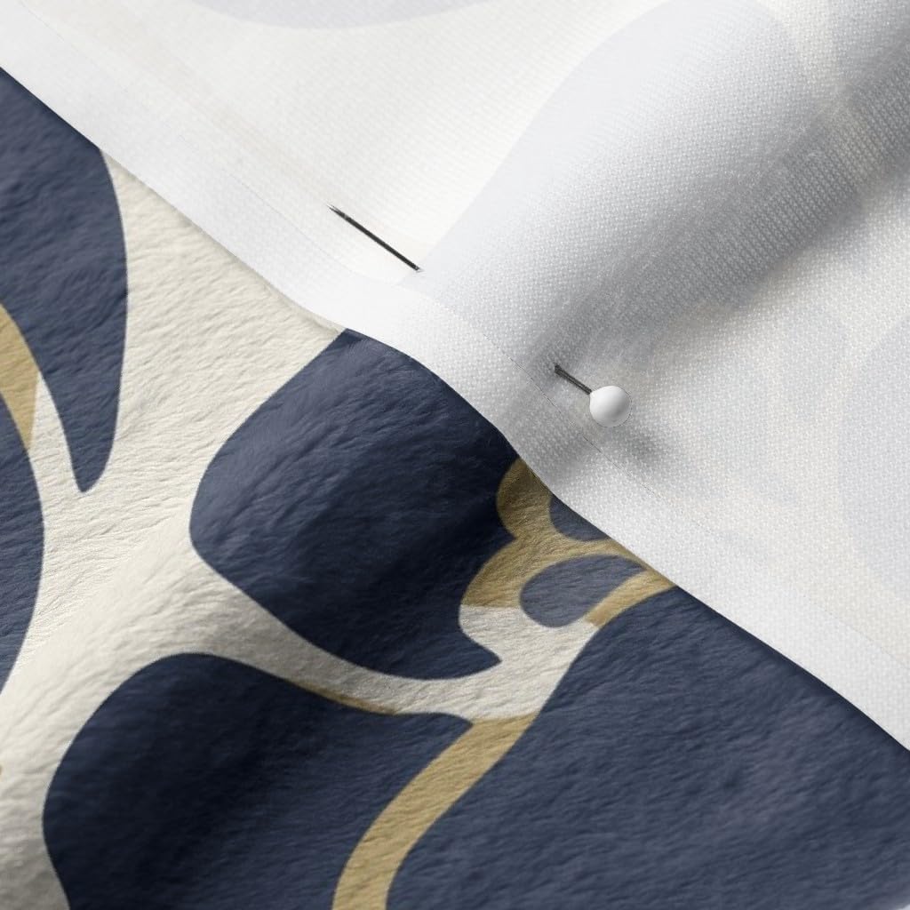 Spoonflower Fabric - Flowers Art Deco 1920S Floral Navy Indigo Gold Blue Dress Fashion Pink Printed on Minky Fabric by The Yard - Sewing Baby Blankets Quilt Backing Plush