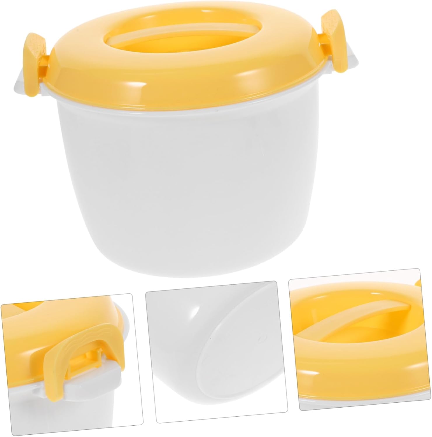 Microwave Rice Cooker Small Rice Maker for Microwave (4 Cup) Multifunctional Food Container for Soup Stew Pasta Veggies Porridge