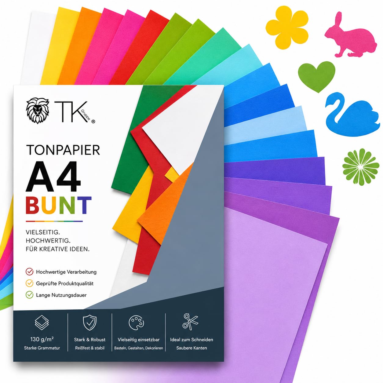 Cartoncino A4 220g 50 fogli 10 colori carta colorata per scrapbooking biglietti inviti decorazioni