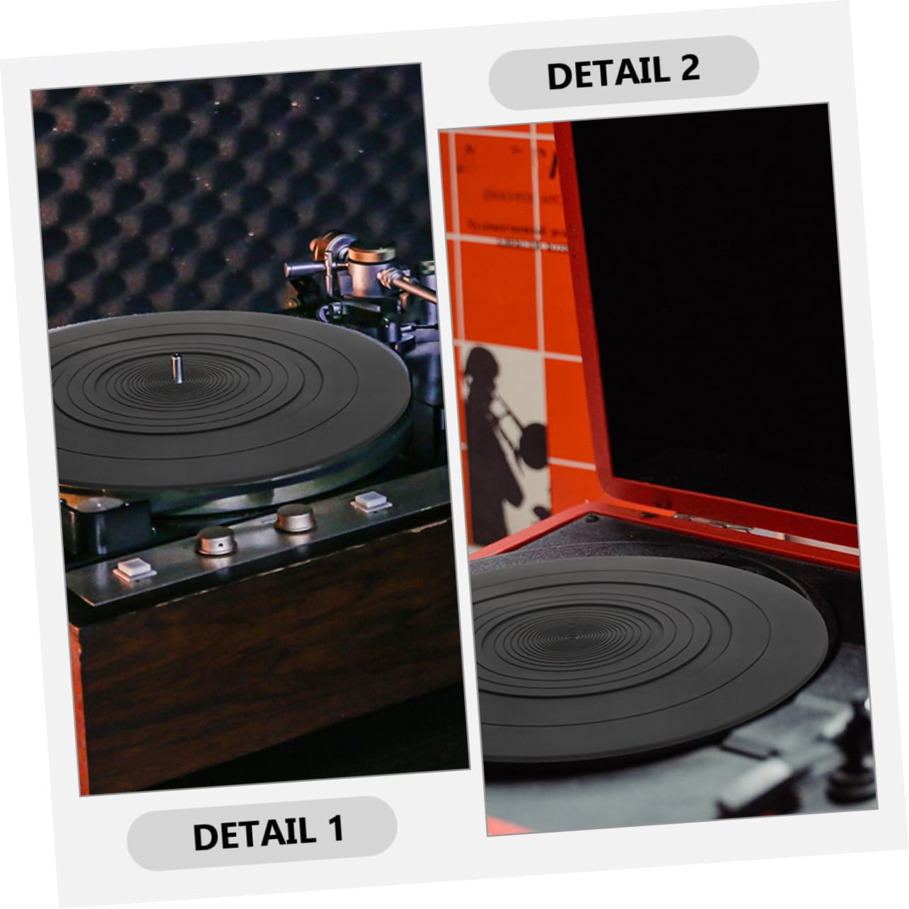 TOYANDONA 2stücke Silikonmatte für Plattenspieler Schallplatten-plattentellermatte Vinyl-plattenspielerauflage Plattenspielerzubehör Antistatische Matte Ersatz-slipmat Stable Unterlage