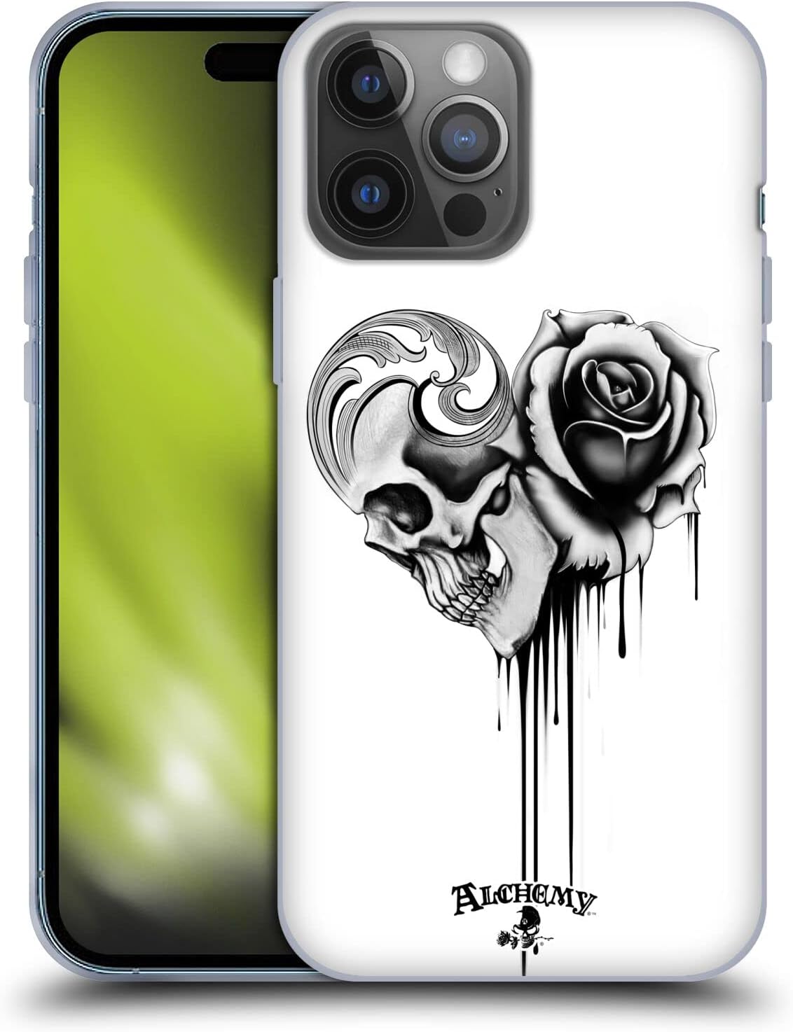 Head Case Designs Officially Licensed Alchemy Gothic Black Love Graphic Art Soft Gel Case Compatible with Apple iPhone 14 Pro Max