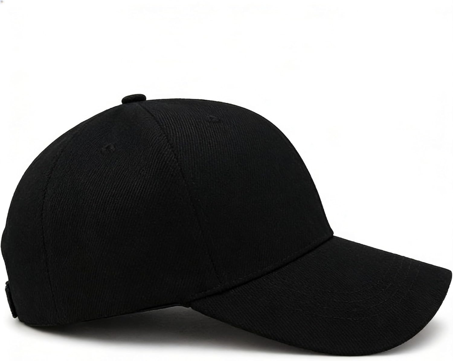 Classic Black Baseball Cap - Adjustable Plain Dad Hat for Casual Wear