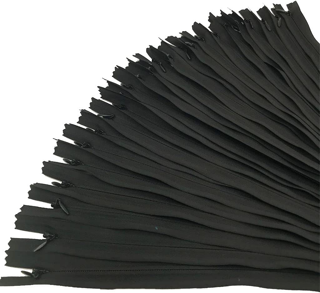 Cremallera de nailon, cremalleras de bobina de nailon de metal, 20 piezas/lote #3 cremallera invisible blanca/negra (Color : White 20pcs, Size : 50cm full lengt ( Color : White 20pcs , Size : 45cm ful