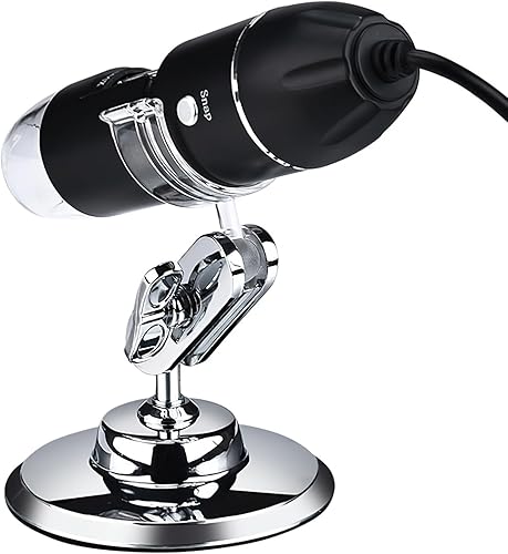 Miniatura 8 de Microscopio digital inalámbrico - Cámara de microscopios de mano de aumento de 1600X con soporte ajustable USB+Micro+Tipo-C Compatible con iPhone,