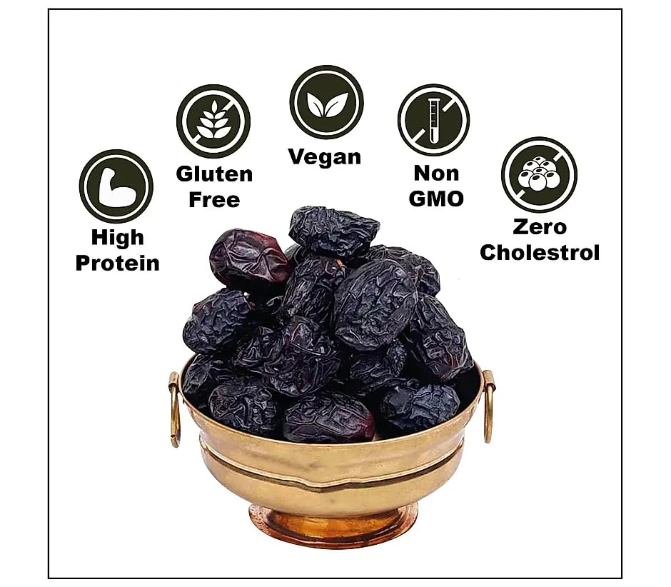 Fruitri Previously_frozen Seedless Ajwa Dates |Saudi Arabia Dates|All Natural|No Preservatives|Nutrient-Rich Delicacy For Health And Wellness,500 Grams 1