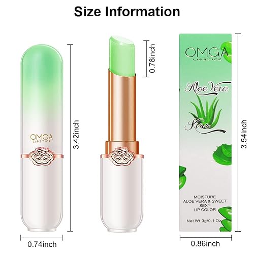 Miniatura 6 de 2 lápices labiales de aloe vera que cambian de color Queen pH estado de ánimo de larga duración brillo labial bálsamo labial coreano tinte mágico