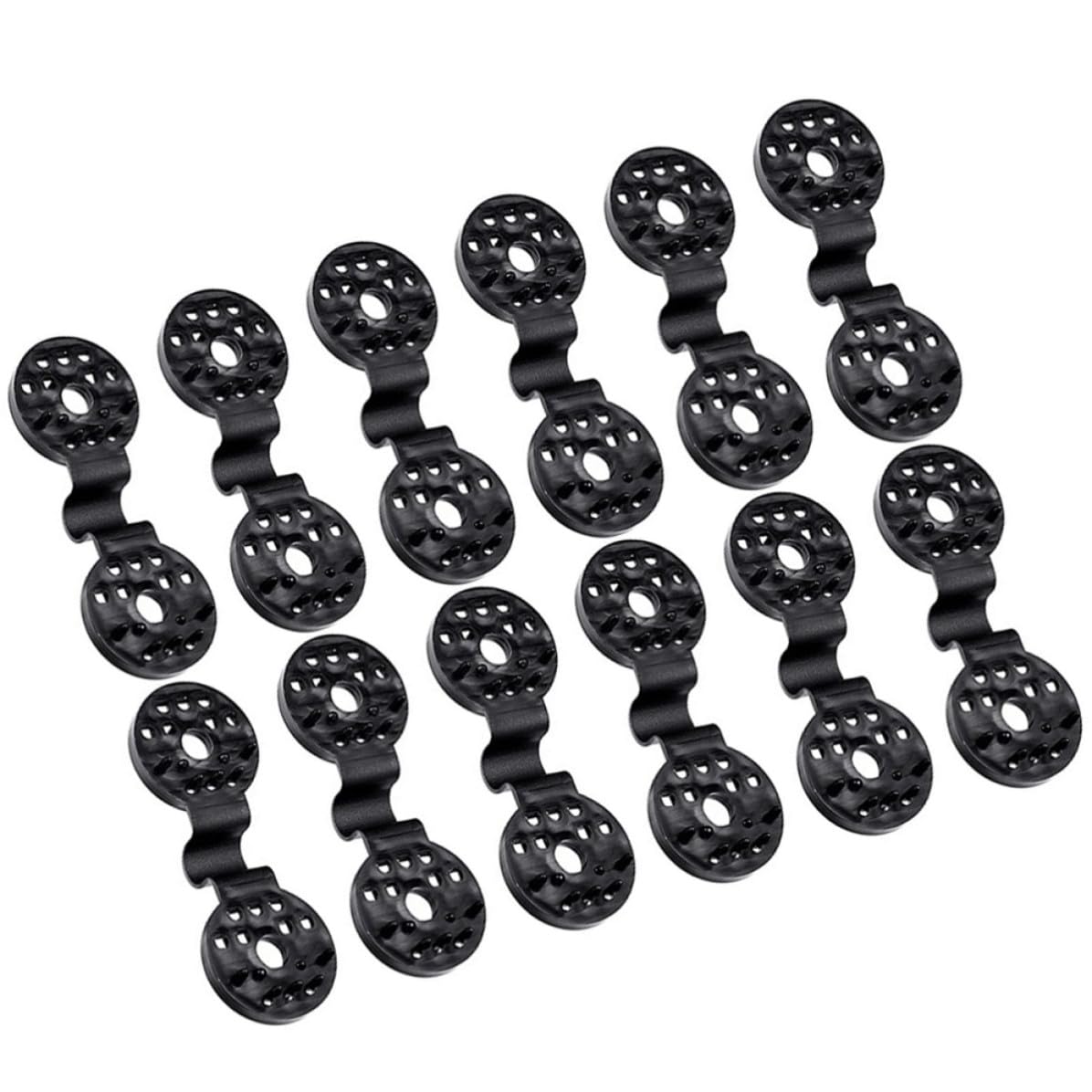 Clips de red agrícola PE negro pack de 50 pinzas redondas fijadoras para mallas de sombreo en jardín