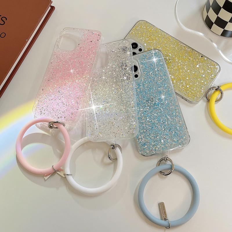 Miniatura 3 de for Samsung Galaxy A32 5G Case Luxury Fashion for Women Girls Design Cute Bling Glitter Soft Slim Protective Silicone Cover with Round Bracelet