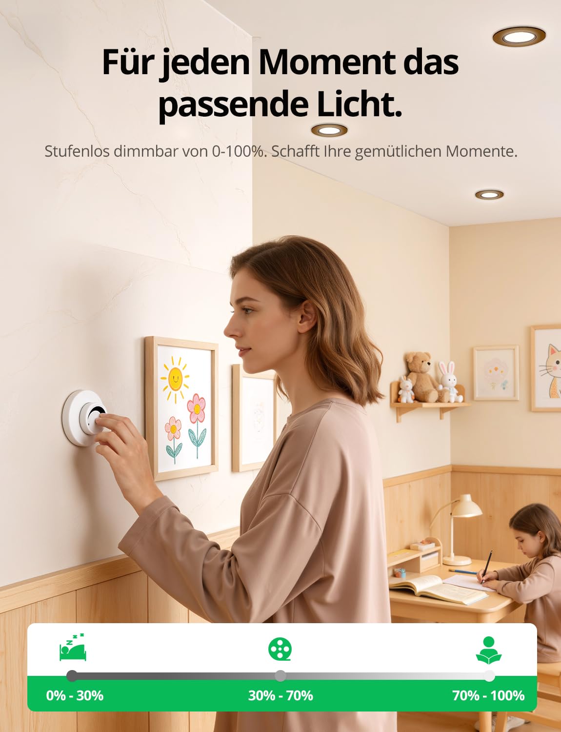 BOJIM Reflektor LED do zabudowy, sufitowy, 230 V, punktowe ściemniane IP44 7 W, metal czarny, wymiary otworu 68 mm, ciepła biel/zimna biel/neutralna biel, do łazienki, kuchni, salonu, zestaw 10 sztuk