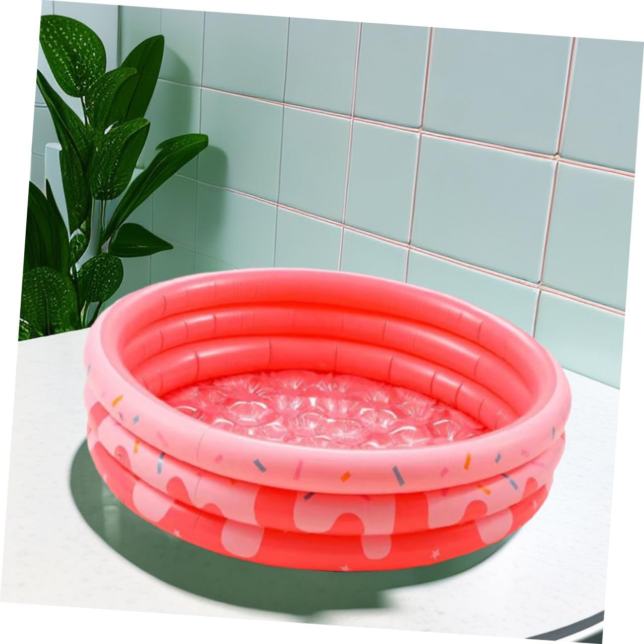 BESPORTBLE Inflatable Swimming Pool Small Pool PVC Material Reusable Outdoor Garden Play for Summer Parties and Fun Pink