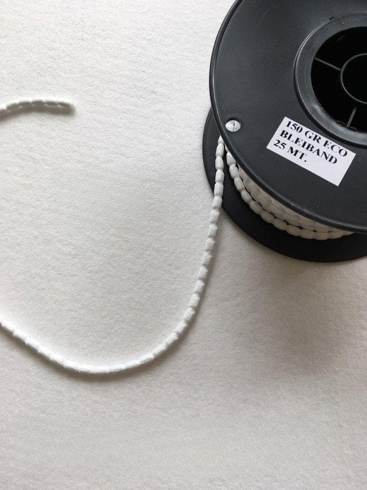 25 Meterrolle, Bleiband, Bleischnur zur Beschwerung der Gardinen,Öko Bleiband, 150 Gramm/m