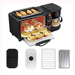 Forno Forninho Elétrico 3 Em 1 Cafeteira Grill Assadeira Café Da Manhã 110v entrega rápida