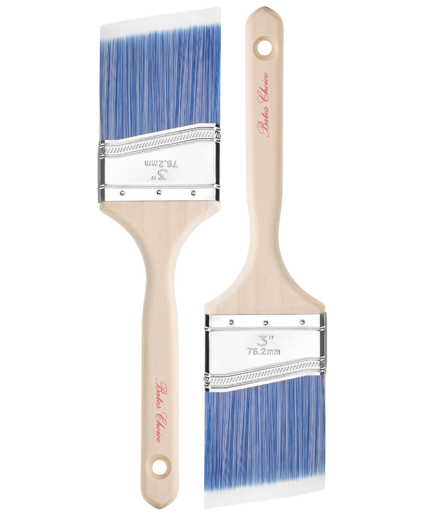 Bates- Paint Brushes, 3-Inch, 2 Pack, Angle Brushes, Treated Wood Handle, Paint Brushes for Walls, Stain Brush, Wall Paint Brushes, Furniture Paint Brushes for Painting Walls, Painting Brush