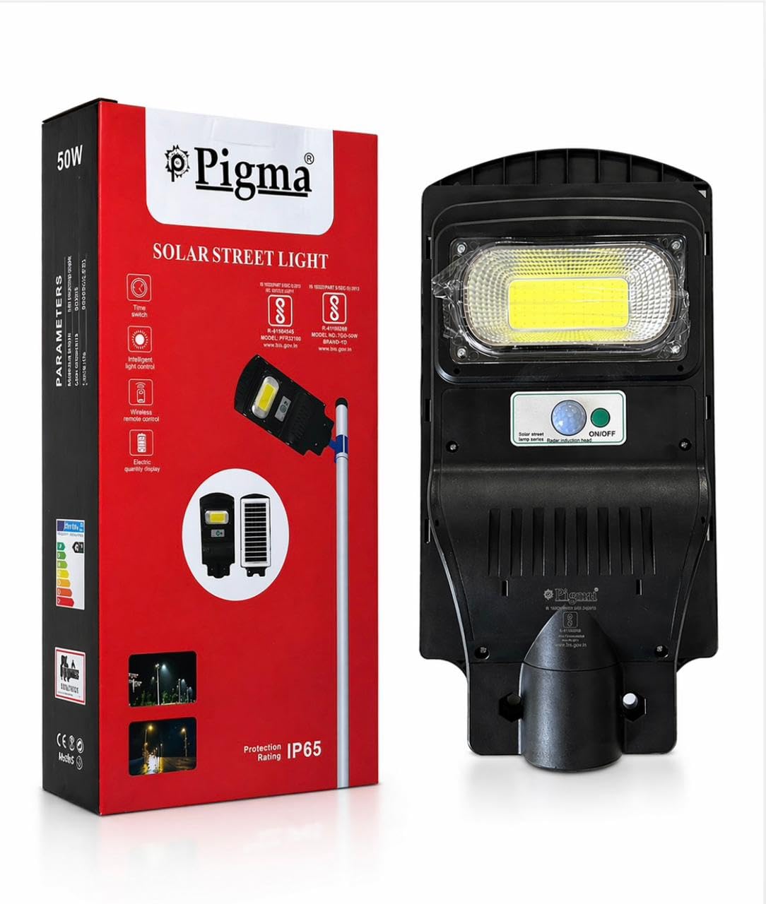 PIGMA 50W Solar Street Light Outdoor Waterproof IP65 with Motion Sensor, Auto On/Off, High Bright LED Solar Lamp for Garden, Street, Parking, Terrace & Outdoor Use-image-39